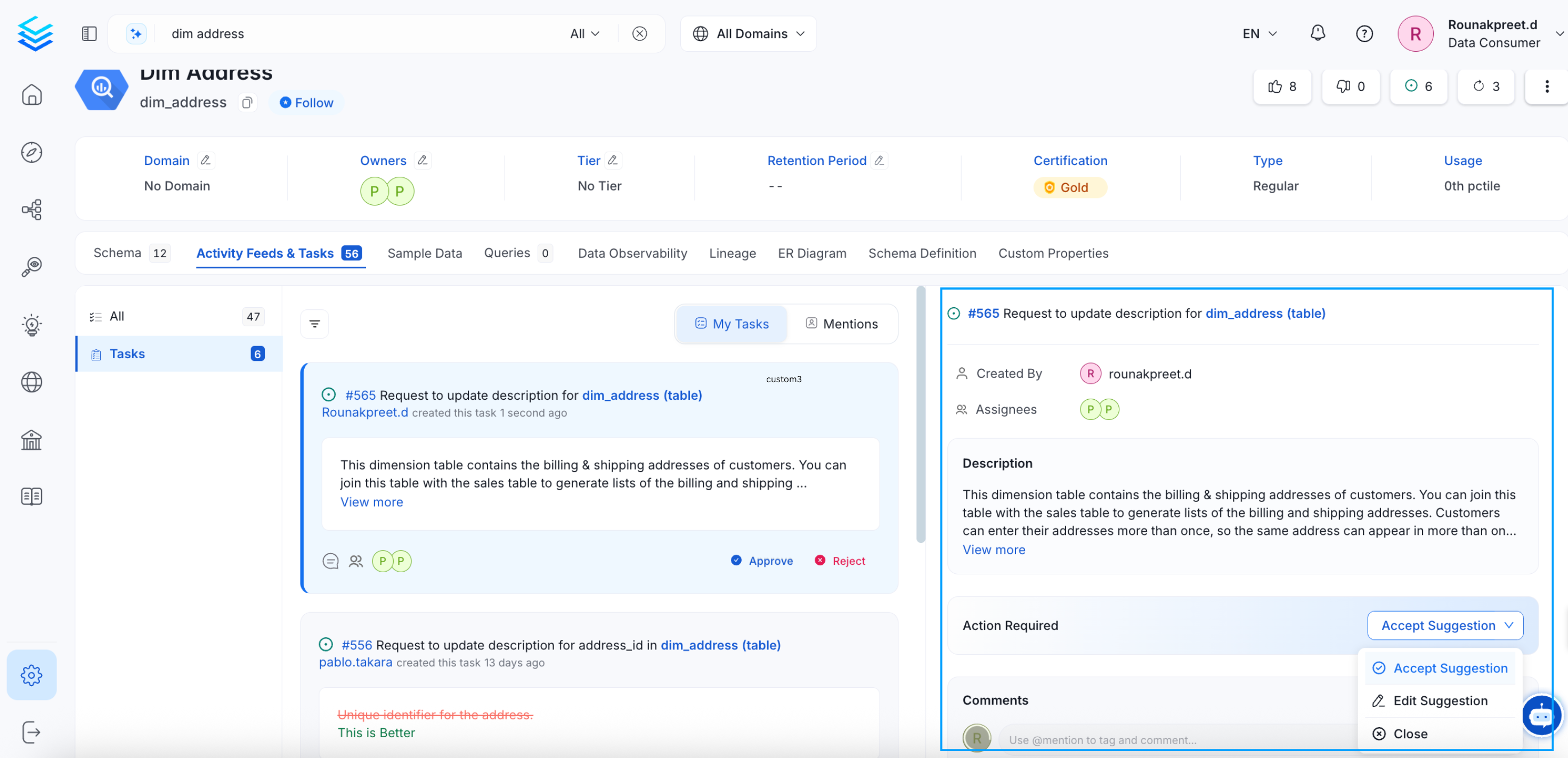 Task: Accept Suggestion and Comment